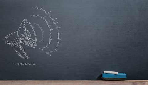 megaphone blackboard